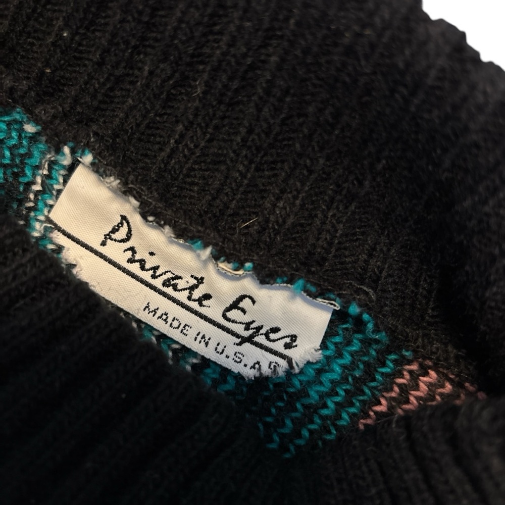 Vintage 80s Private Eyes Hearts Sweater - Picture 4 of 4
